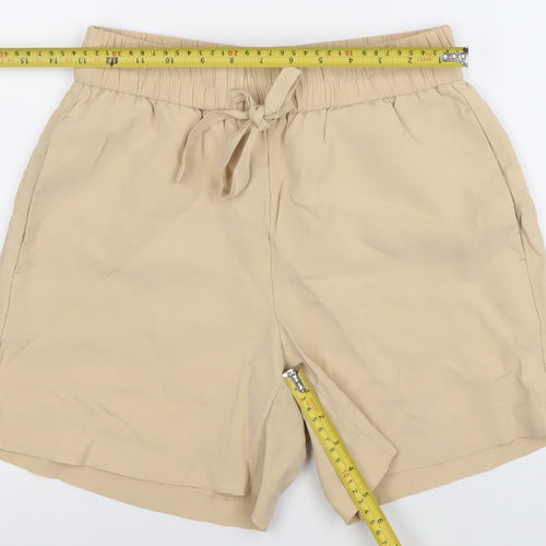 Vero Moda Womens Beige XS Paperbag Shorts Drawstring Waist Lightweight