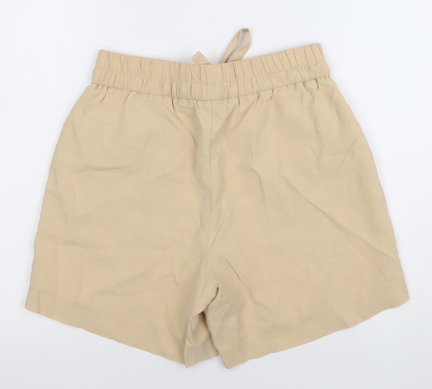 Vero Moda Womens Beige XS Paperbag Shorts Drawstring Waist Lightweight