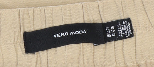 Vero Moda Womens Beige XS Paperbag Shorts Drawstring Waist Lightweight
