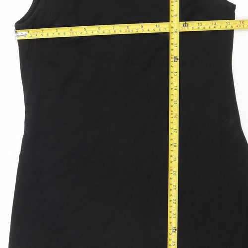 H&M Women’s Black Beaded Sheath Dress Size 8 Sleeveless Party Wear