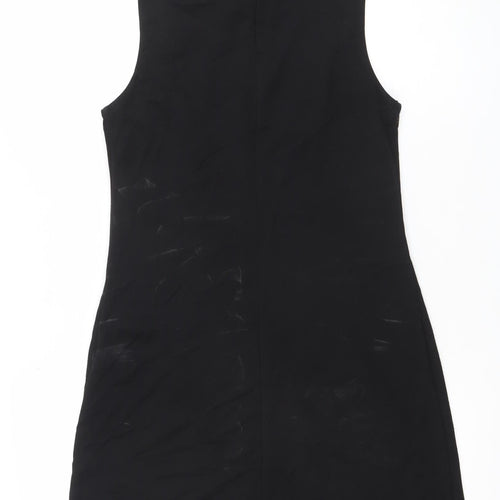 H&M Women’s Black Beaded Sheath Dress Size 8 Sleeveless Party Wear