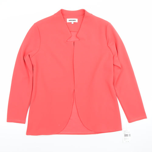 Gerard Women Coral Pink Long Sleeve Suit Jacket Size 10 Polyester Blend