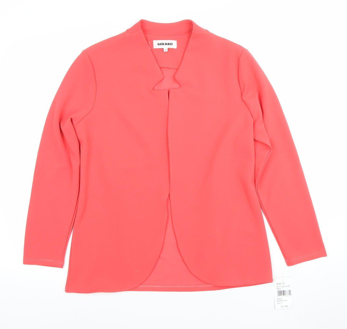Gerard Women Coral Pink Long Sleeve Suit Jacket Size 10 Polyester Blend
