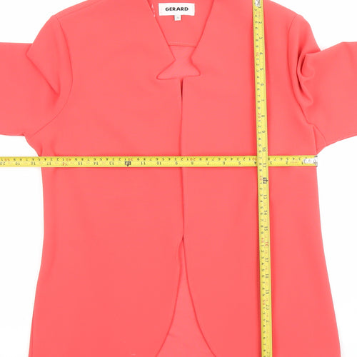Gerard Women Coral Pink Long Sleeve Suit Jacket Size 10 Polyester Blend