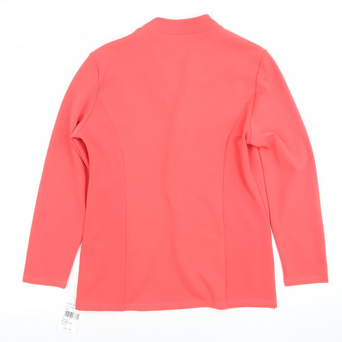 Gerard Women Coral Pink Long Sleeve Suit Jacket Size 10 Polyester Blend