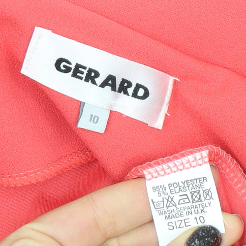 Gerard Women Coral Pink Long Sleeve Suit Jacket Size 10 Polyester Blend