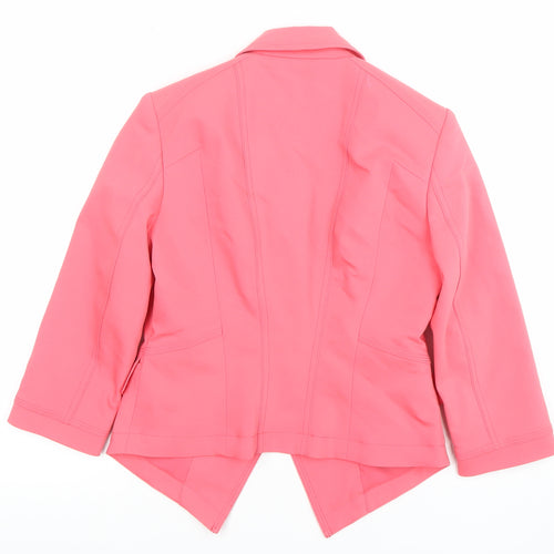 White House Black Market Women Pink Shawl Collar One-Button Blazer Size 6