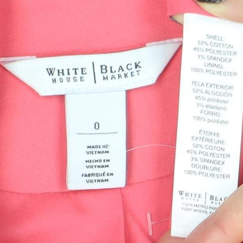 White House Black Market Women Pink Shawl Collar One-Button Blazer Size 6