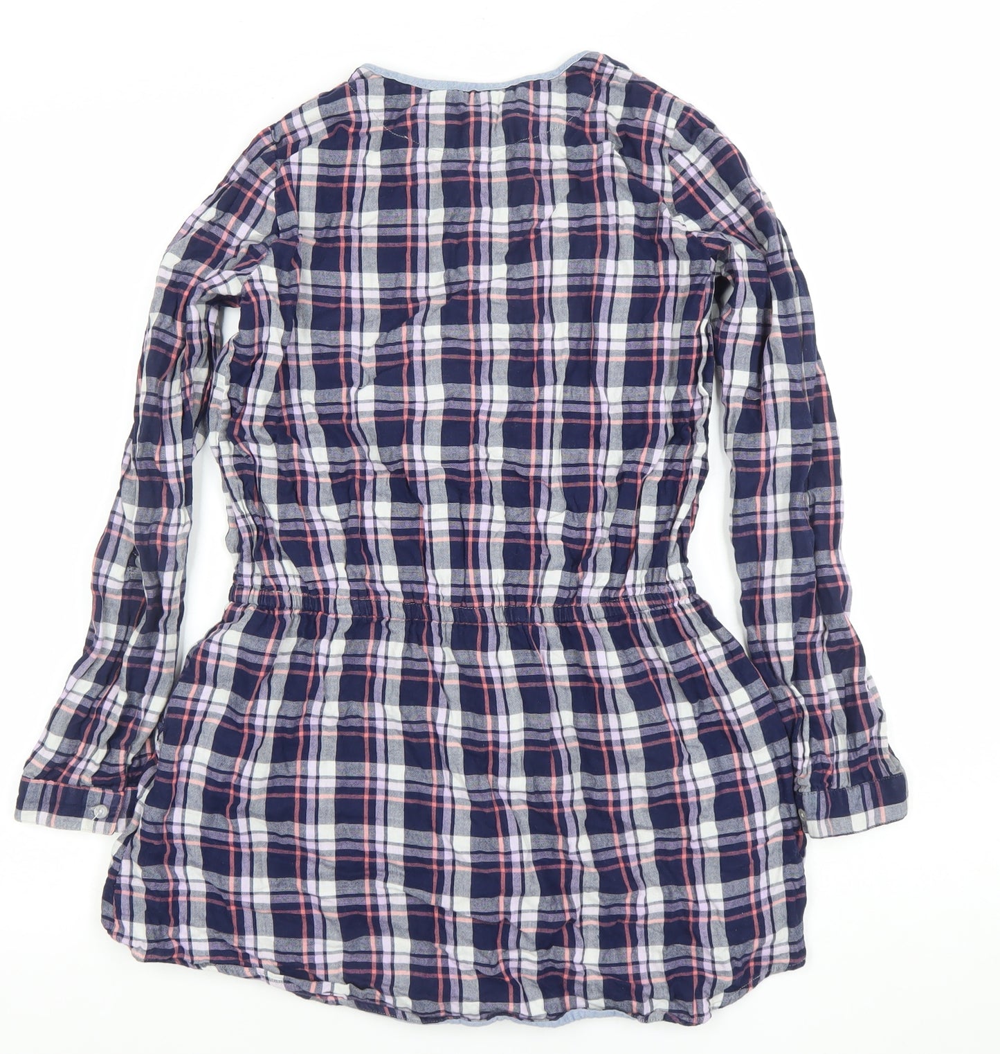 Original Penguin Girls Navy Check Shirt Dress 14-15 Years Cotton Long Sleeve