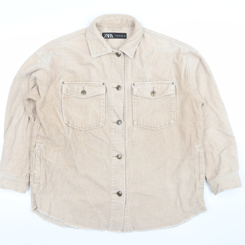 ZARA Women’s Beige Corduroy Button-Up Jacket XS
