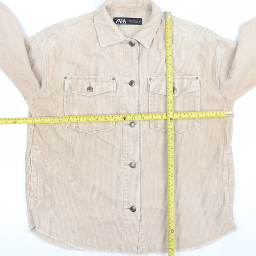 ZARA Women’s Beige Corduroy Button-Up Jacket XS