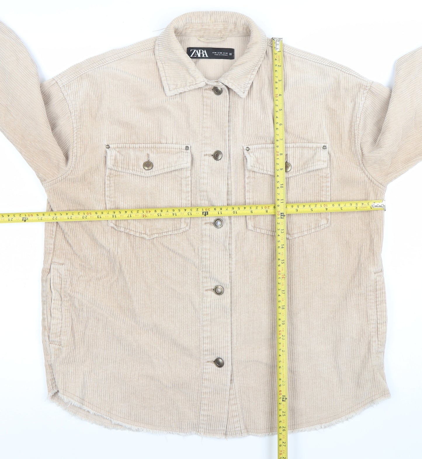 ZARA Women’s Beige Corduroy Button-Up Jacket XS