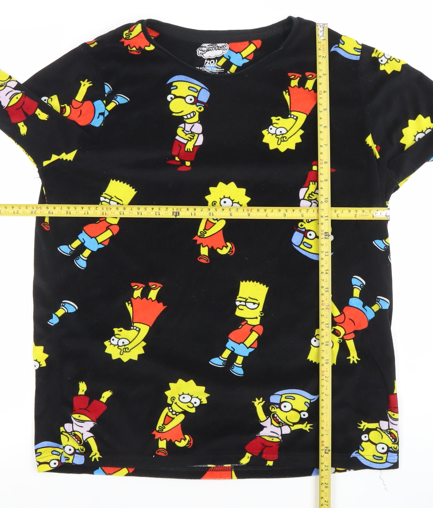The Simpsons Black Long Sleeve Nightshirt Women M Cartoon Print
