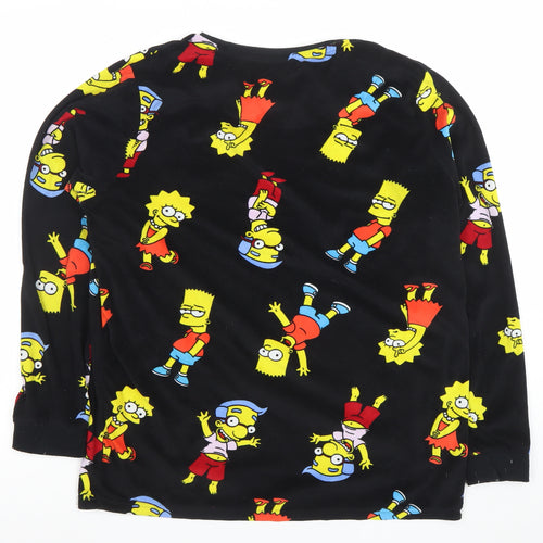 The Simpsons Black Long Sleeve Nightshirt Women M Cartoon Print