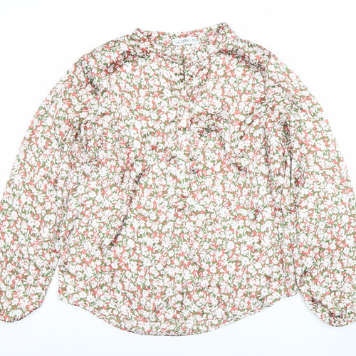 Gallery Womens Multicoloured Floral Long Sleeve Chiffon Blouse Size 10