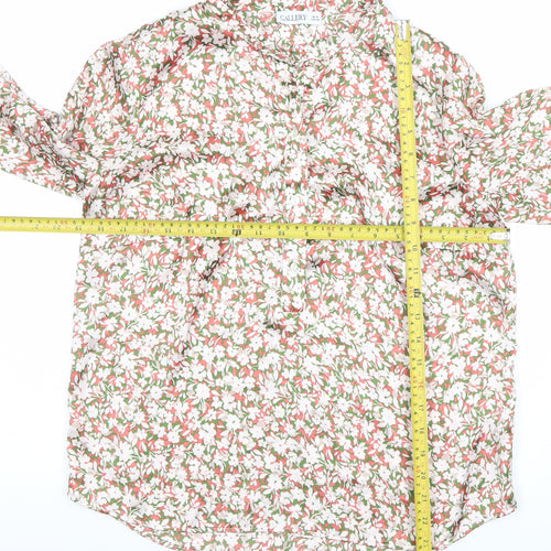 Gallery Womens Multicoloured Floral Long Sleeve Chiffon Blouse Size 10