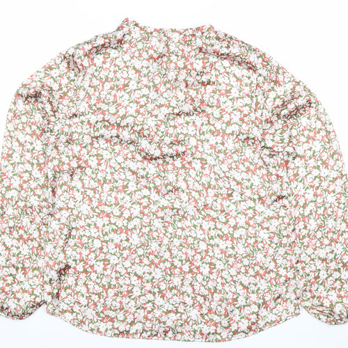 Gallery Womens Multicoloured Floral Long Sleeve Chiffon Blouse Size 10