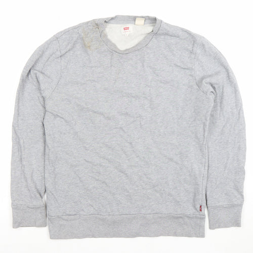 Levi's Men's Grey Cotton Crew Neck Pullover Sweatshirt Size S