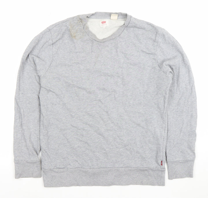 Levi's Men's Grey Cotton Crew Neck Pullover Sweatshirt Size S