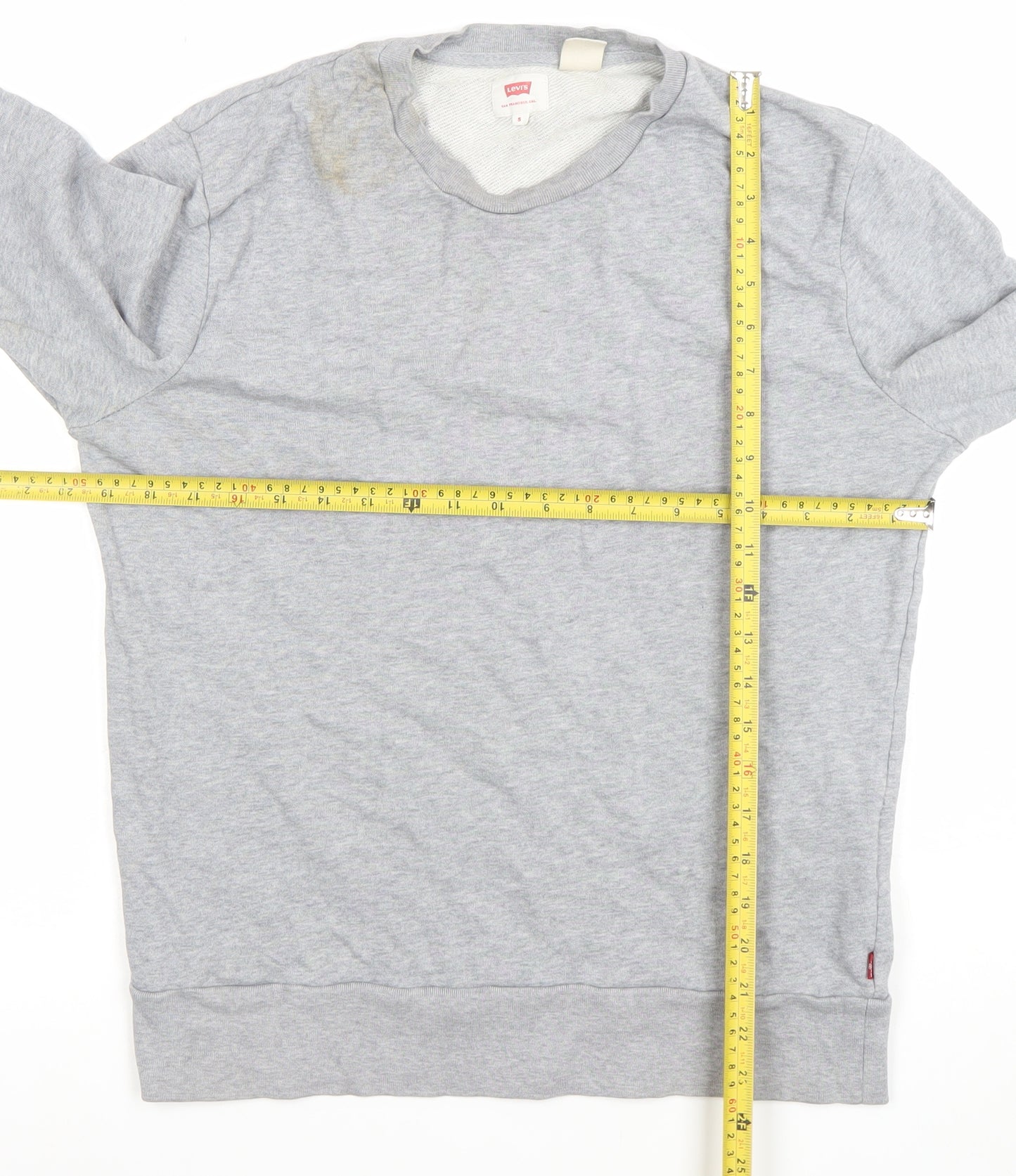 Levi's Men's Grey Cotton Crew Neck Pullover Sweatshirt Size S