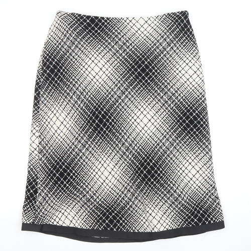 Steilmann Women Black Check Tweed Knee Length Pencil Skirt Size 14