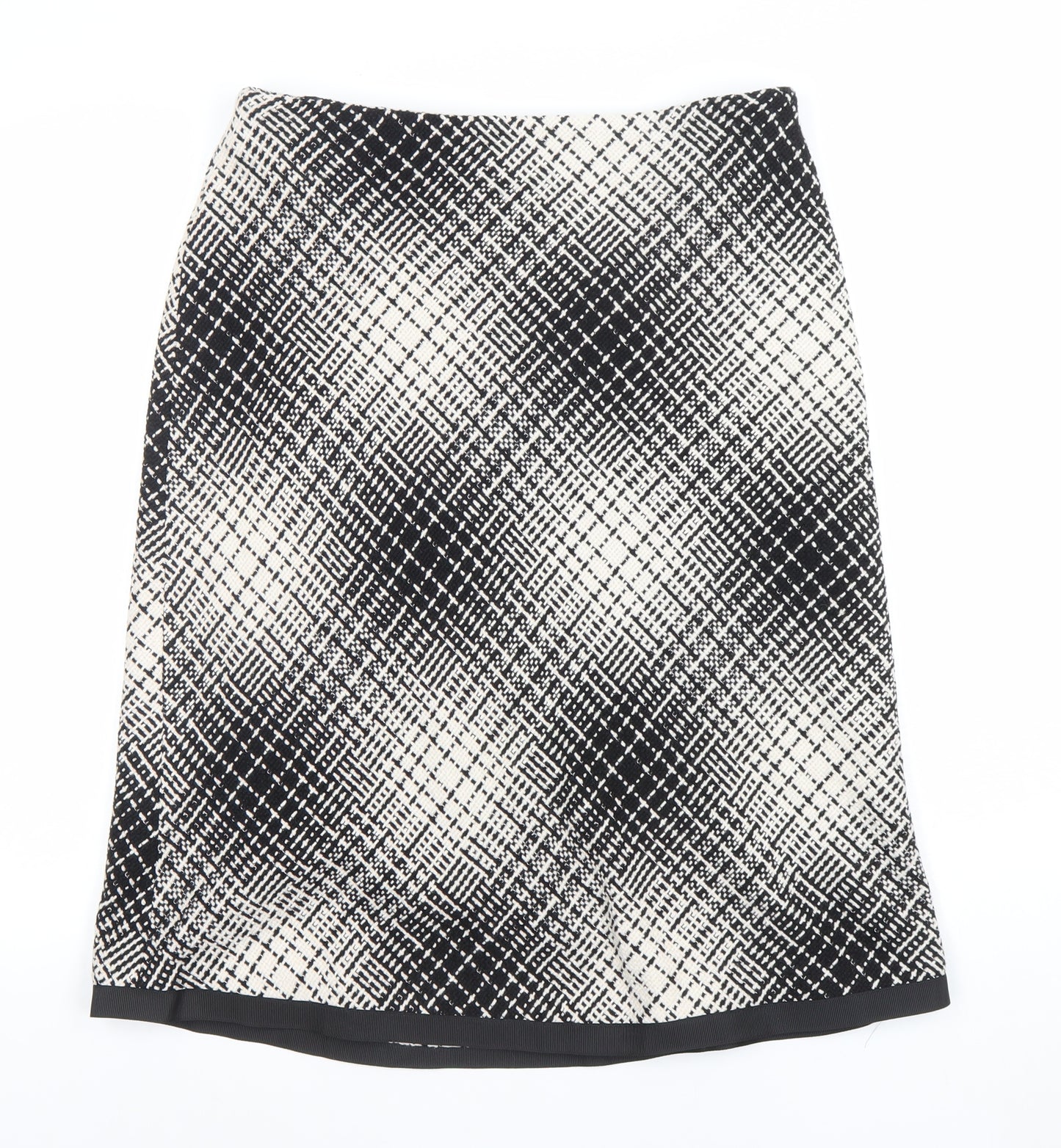 Steilmann Women Black Check Tweed Knee Length Pencil Skirt Size 14