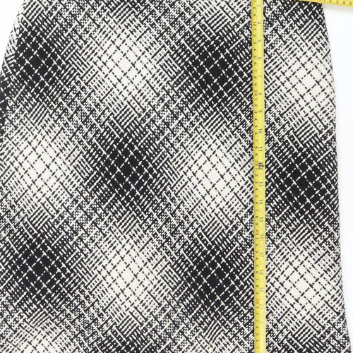 Steilmann Women Black Check Tweed Knee Length Pencil Skirt Size 14