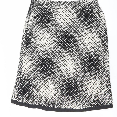 Steilmann Women Black Check Tweed Knee Length Pencil Skirt Size 14