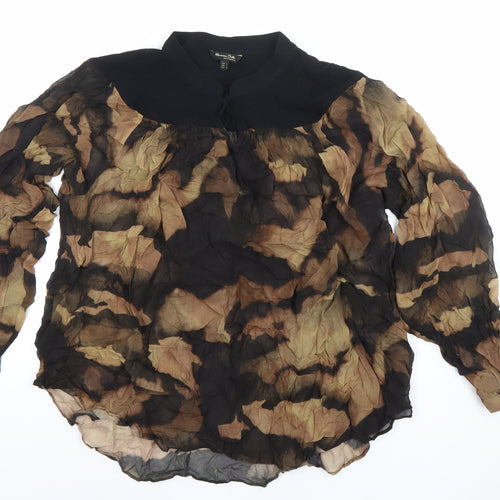 Massimo Dutti Women’s Multicoloured Camouflage Viscose Blouse L