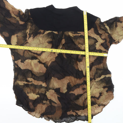 Massimo Dutti Women’s Multicoloured Camouflage Viscose Blouse L
