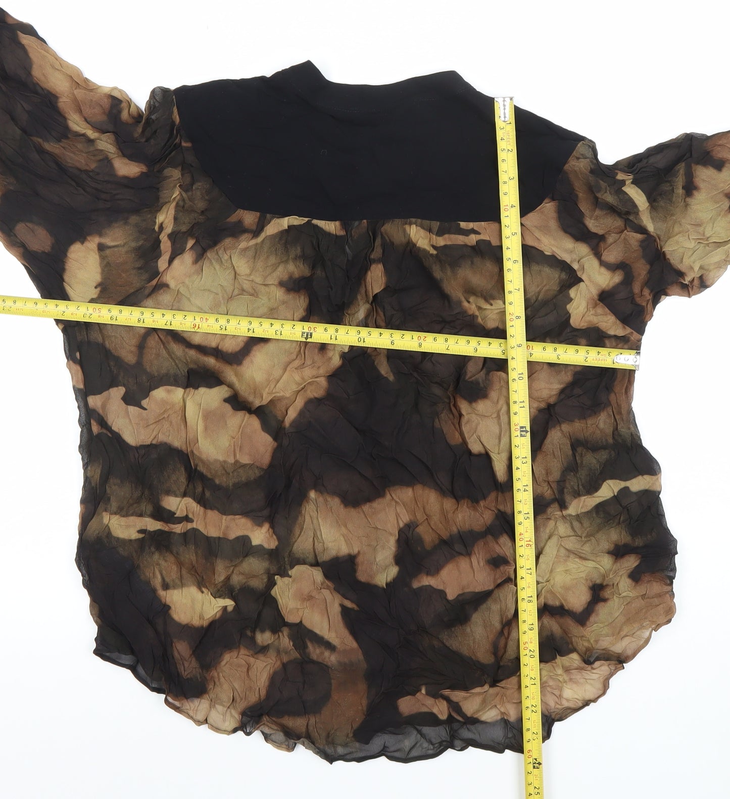Massimo Dutti Women’s Multicoloured Camouflage Viscose Blouse L