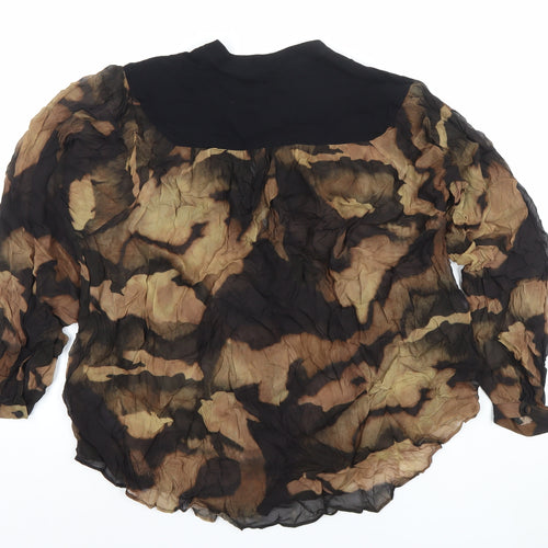 Massimo Dutti Women’s Multicoloured Camouflage Viscose Blouse L