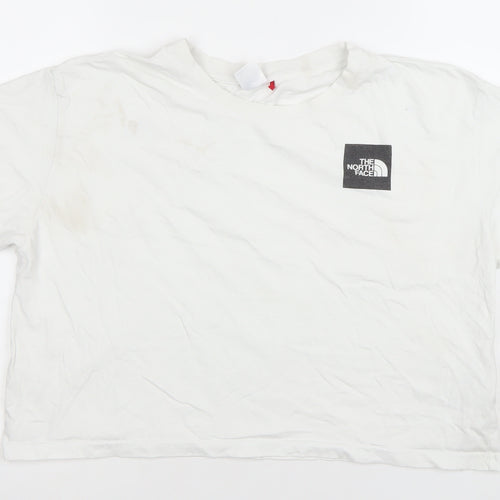 The North Face Womens White Cotton Relaxed Fit Short Sleeve T-Shirt L