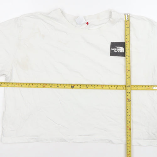 The North Face Womens White Cotton Relaxed Fit Short Sleeve T-Shirt L