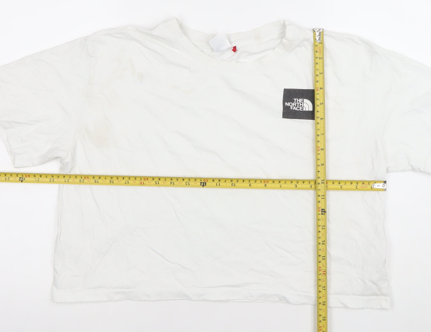 The North Face Womens White Cotton Relaxed Fit Short Sleeve T-Shirt L