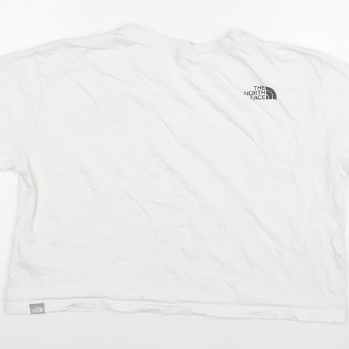 The North Face Womens White Cotton Relaxed Fit Short Sleeve T-Shirt L