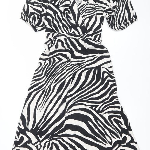 FW Bridge Women’s Black Zebra Print A-Line Dress Size 16