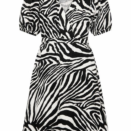 FW Bridge Women’s Black Zebra Print A-Line Dress Size 16