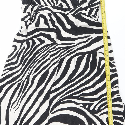 FW Bridge Women’s Black Zebra Print A-Line Dress Size 16