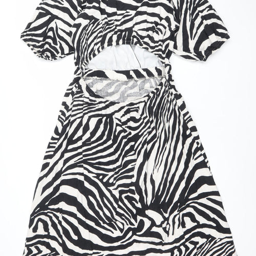 FW Bridge Women’s Black Zebra Print A-Line Dress Size 16