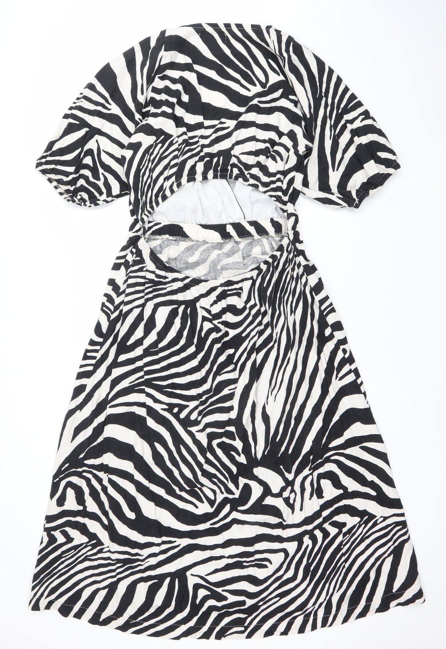 FW Bridge Women’s Black Zebra Print A-Line Dress Size 16