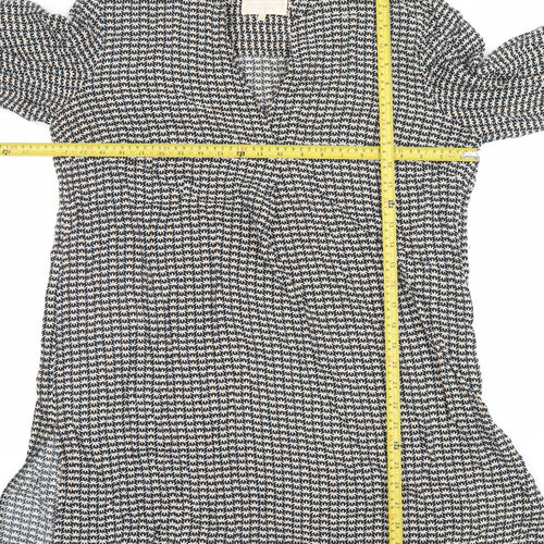 Part Two Women’s Black Geometric V-Neck Shirt Dress Size 14