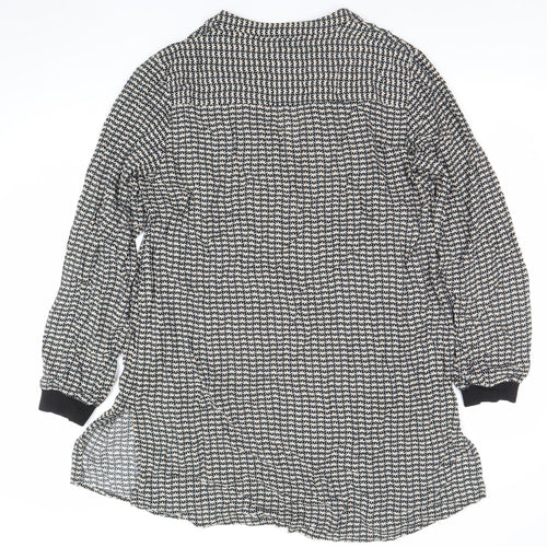 Part Two Women’s Black Geometric V-Neck Shirt Dress Size 14