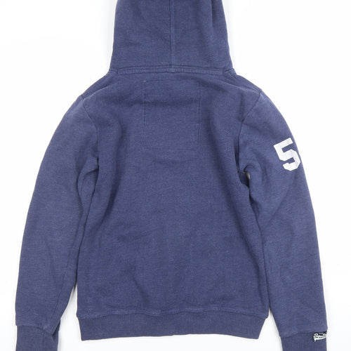 Superdry Women Blue Pullover Hoodie Small Athletic Graphic Print