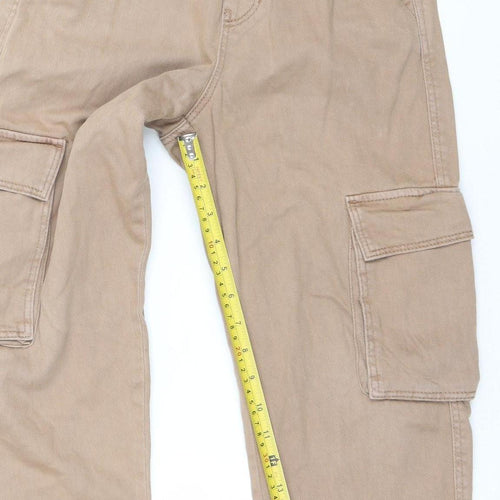 H&M Boys Beige Elastic Waist Jogger Trousers 8-9 Years Cotton Twill