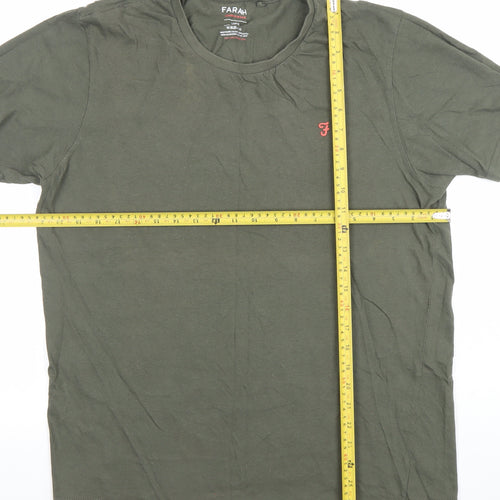 Farah Men's Green Cotton Crew Neck Short Sleeve T-Shirt Size L