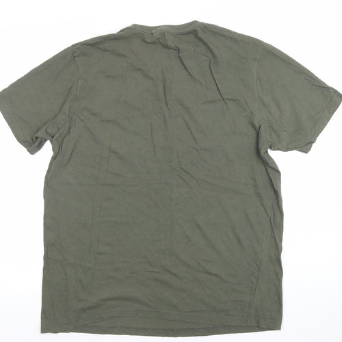 Farah Men's Green Cotton Crew Neck Short Sleeve T-Shirt Size L