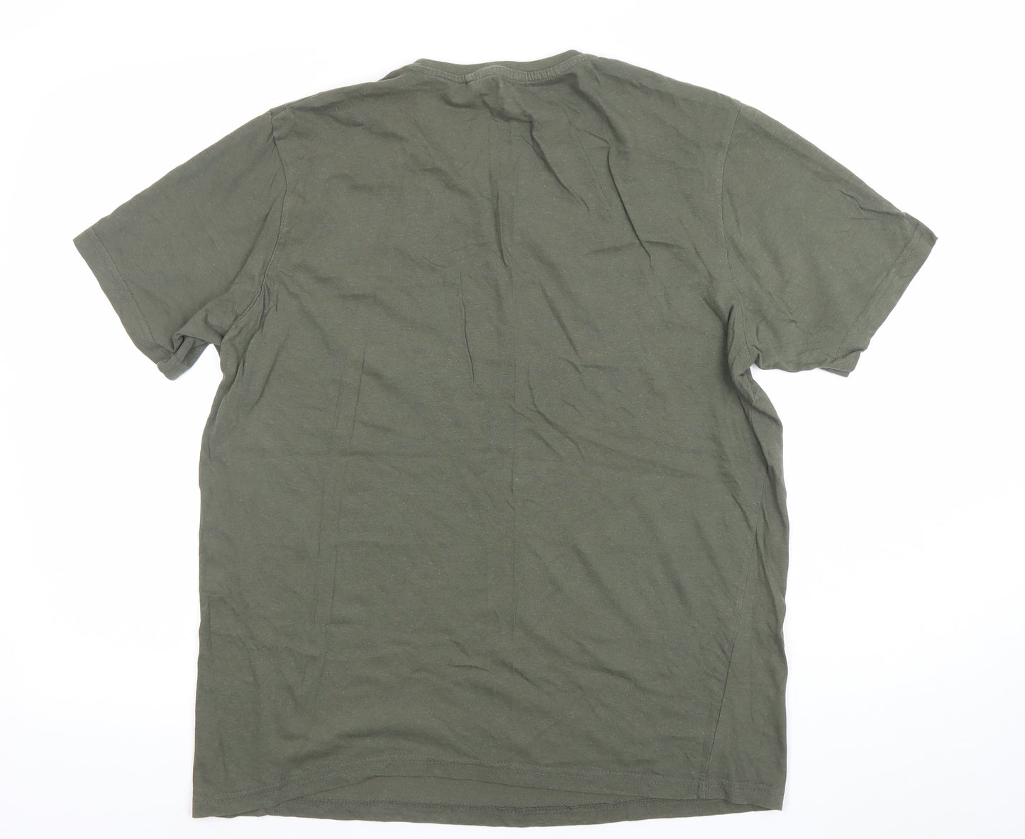 Farah Men's Green Cotton Crew Neck Short Sleeve T-Shirt Size L