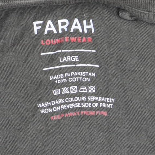 Farah Men's Green Cotton Crew Neck Short Sleeve T-Shirt Size L