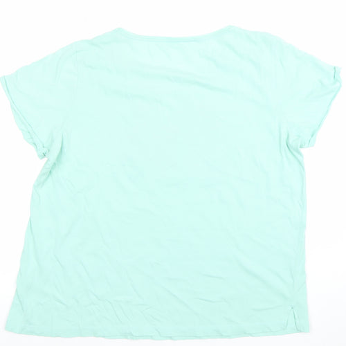 TEX Womens Mint Green Graphic T-Shirt XXL Cotton Casual Top